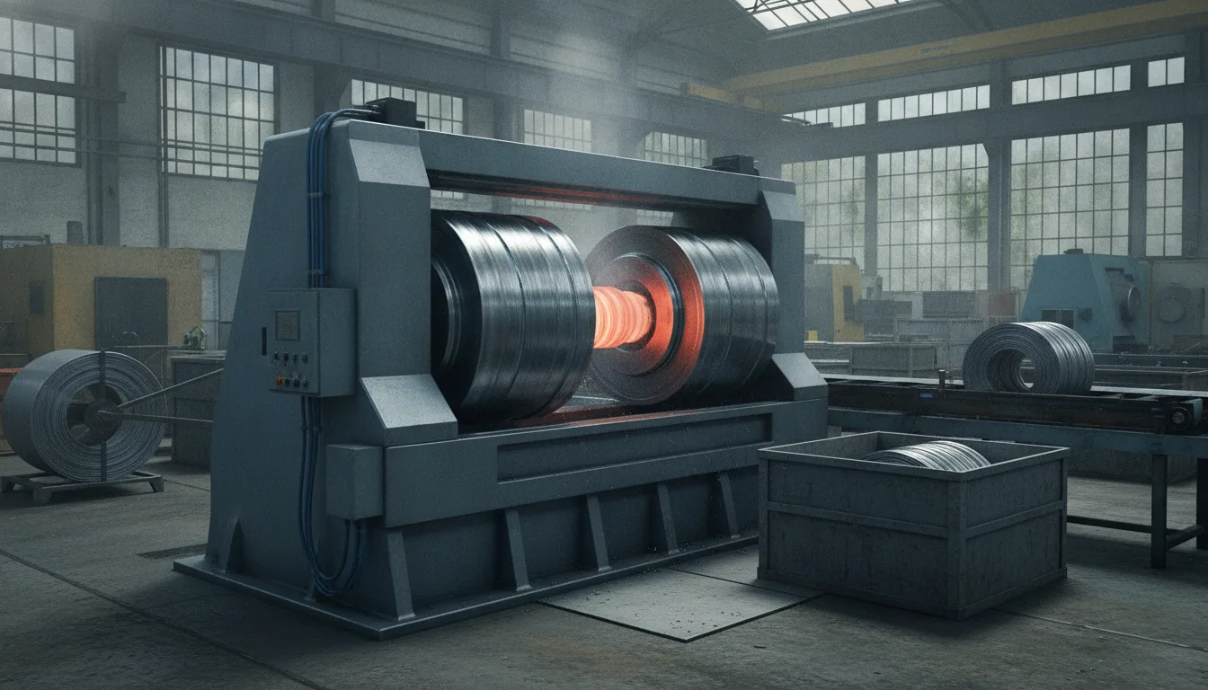 Thread rolling machine in production