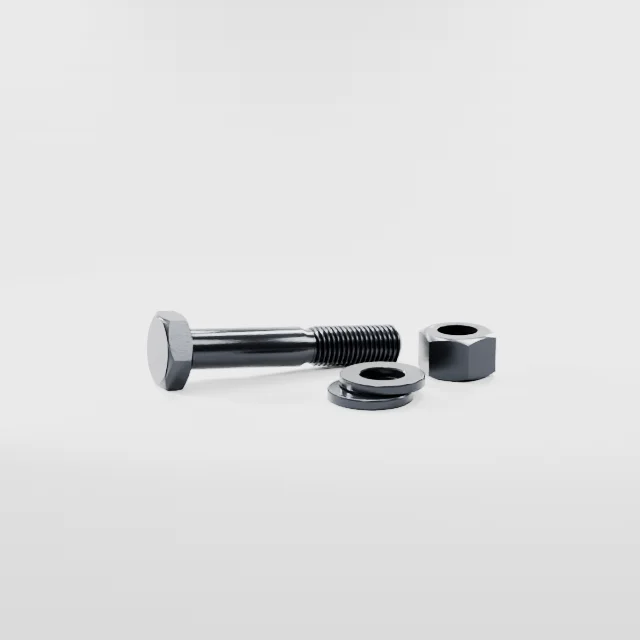 Heavy Hex Bolt Assemblies M16×90 10.9S Alloy Steel Black Oxide, Product rendering
