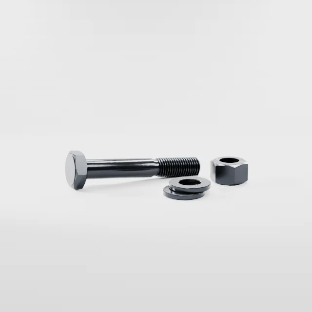 Heavy Hex Bolt Assemblies M16×100 10.9S Alloy Steel Black Oxide, Product rendering