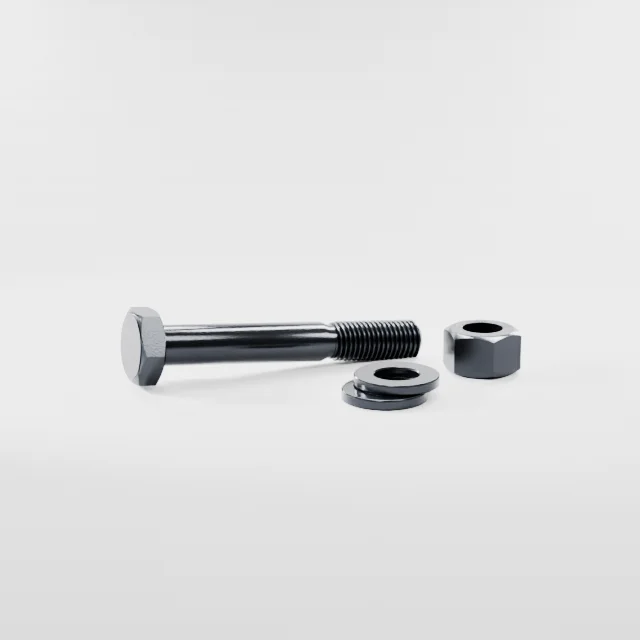 Heavy Hex Bolt Assemblies M16×110 10.9S Alloy Steel Black Oxide, Product rendering