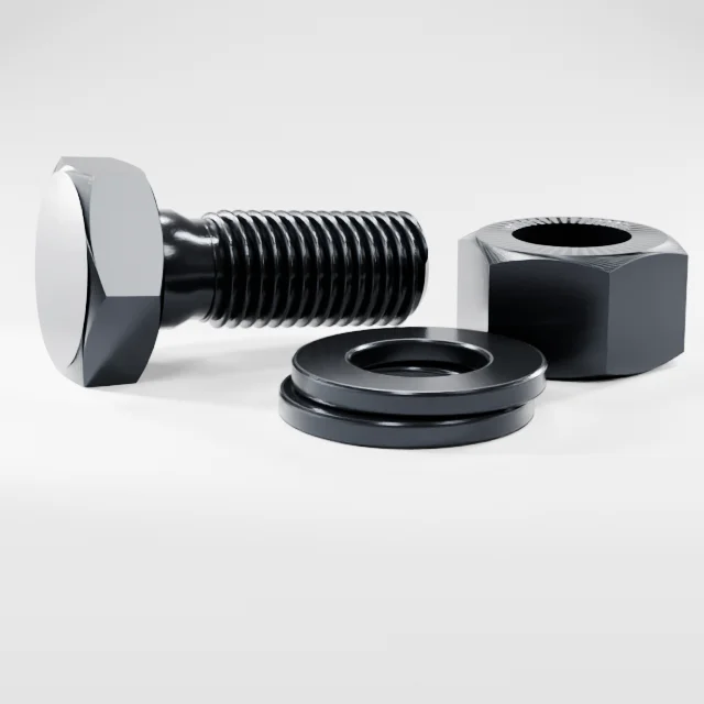 Heavy Hex Bolt Assemblies M20×50 10.9S Alloy Steel Black Oxide, Product rendering