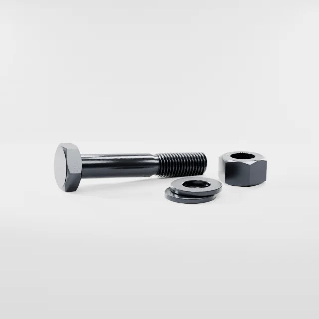 Heavy Hex Bolt Assemblies M20×110 10.9S Alloy Steel Black Oxide, Product rendering