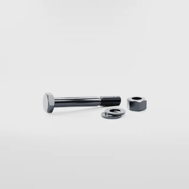 Heavy Hex Bolt Assemblies M20×140 10.9S Alloy Steel Black Oxide, Product rendering