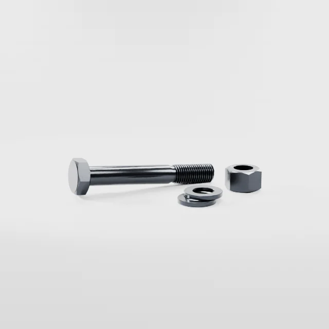 Heavy Hex Bolt Assemblies M22×150 10.9S Alloy Steel Black Oxide, Product rendering