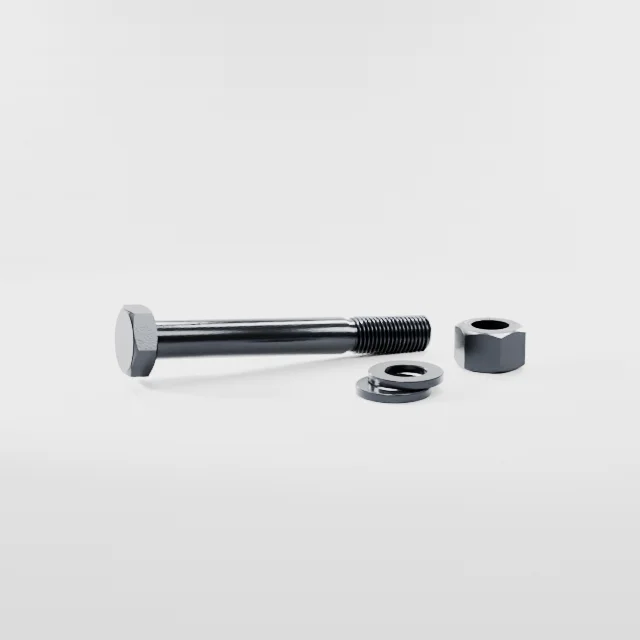 Heavy Hex Bolt Assemblies M22×170 10.9S Alloy Steel Black Oxide, Product rendering