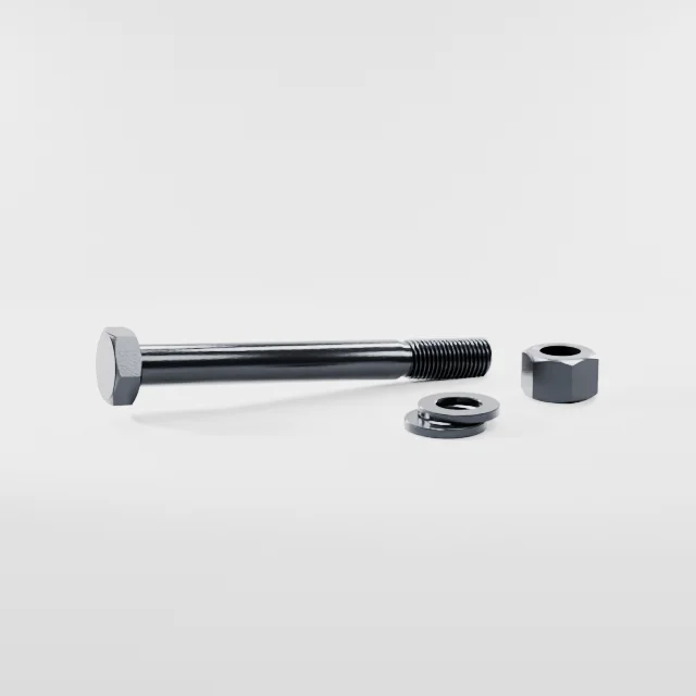Heavy Hex Bolt Assemblies M22×200 10.9S Alloy Steel Black Oxide, Product rendering