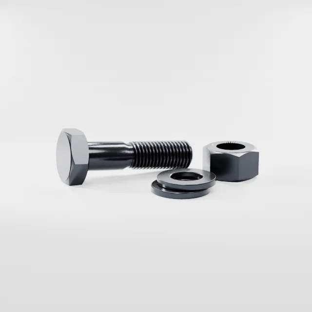 Heavy Hex Bolt Assemblies M24×95 10.9S Alloy Steel Black Oxide, Product rendering