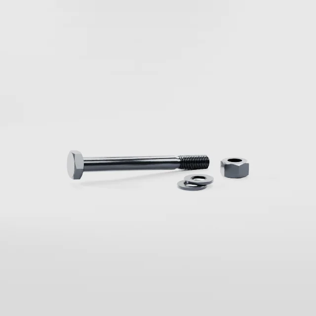 Heavy Hex Bolt Assemblies M24×220 10.9S Alloy Steel Black Oxide, Product rendering