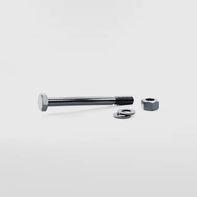 Heavy Hex Bolt Assemblies M24×240 10.9S Alloy Steel Black Oxide, Product rendering