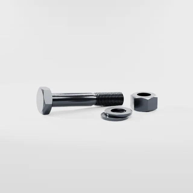 Heavy Hex Bolt Assemblies M27×150 10.9S Alloy Steel Black Oxide, Product rendering