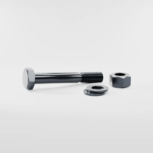 Heavy Hex Bolt Assemblies M27×180 10.9S Alloy Steel Black Oxide, Product rendering