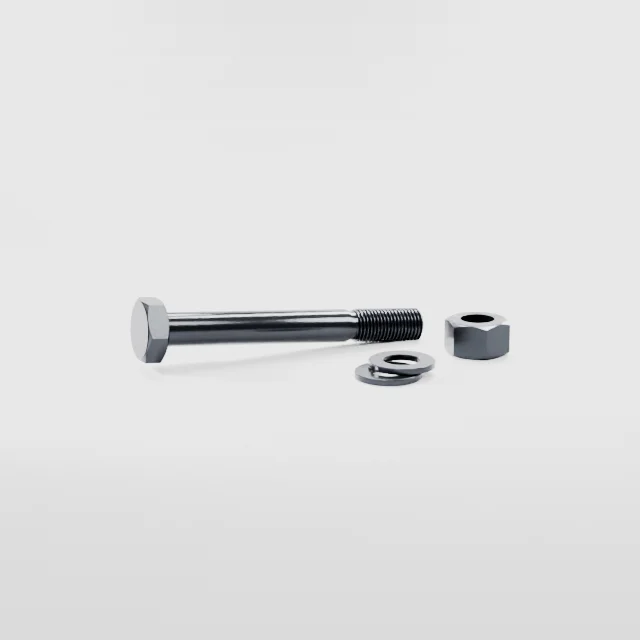 Heavy Hex Bolt Assemblies M27×220 10.9S Alloy Steel Black Oxide, Product rendering