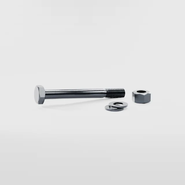 Heavy Hex Bolt Assemblies M27×240 10.9S Alloy Steel Black Oxide, Product rendering