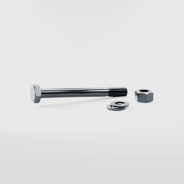 Heavy Hex Bolt Assemblies M27×260 10.9S Alloy Steel Black Oxide, Product rendering