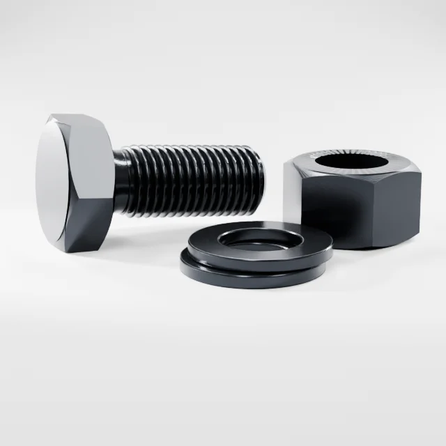 Heavy Hex Bolt Assemblies M30×70 10.9S Alloy Steel Black Oxide, Product rendering