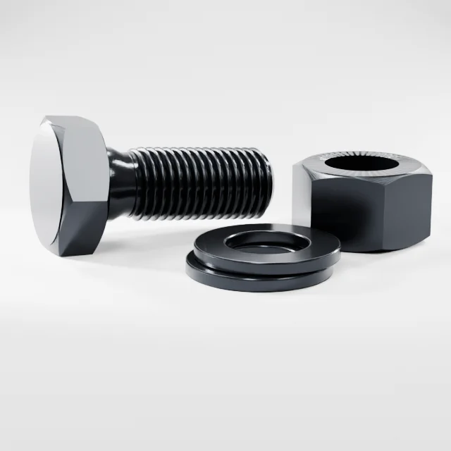 Heavy Hex Bolt Assemblies M30×75 10.9S Alloy Steel Black Oxide, Product rendering
