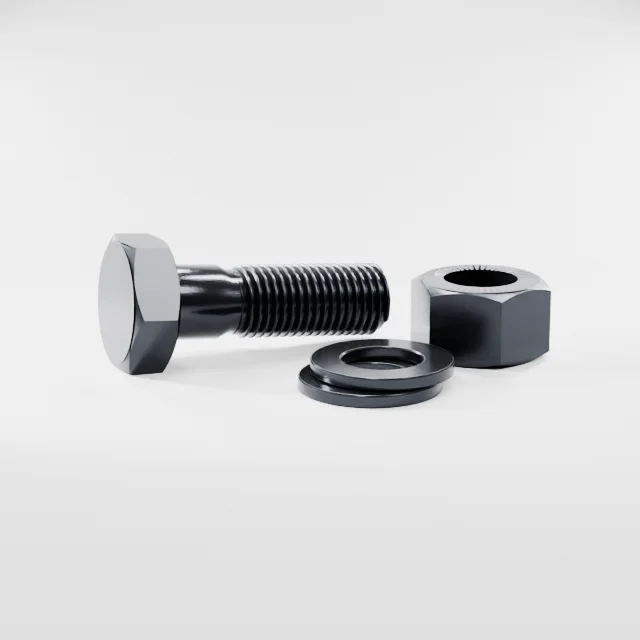 Heavy Hex Bolt Assemblies M30×95 10.9S Alloy Steel Black Oxide, Product rendering