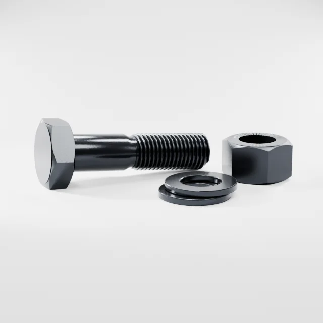 Heavy Hex Bolt Assemblies M30×120 10.9S Alloy Steel Black Oxide, Product rendering