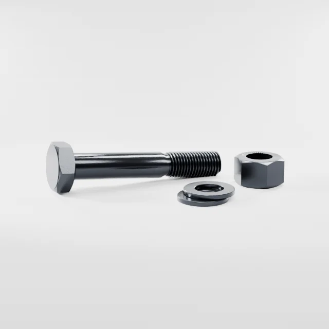 Heavy Hex Bolt Assemblies M30×180 10.9S Alloy Steel Black Oxide, Product rendering
