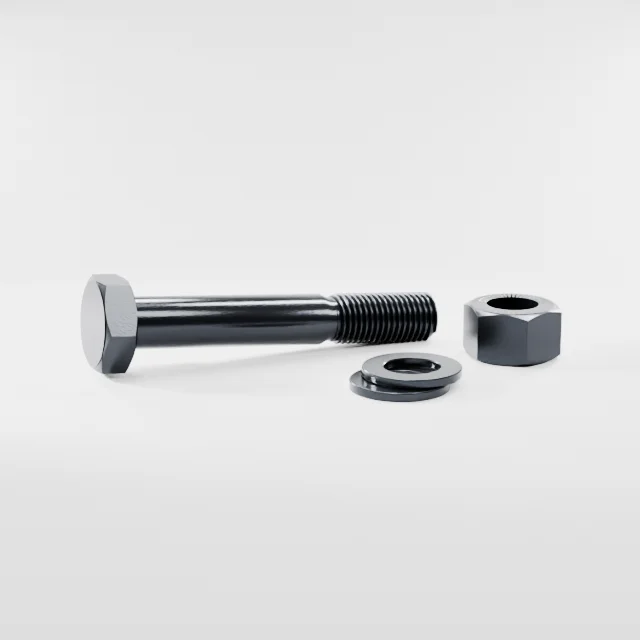 Heavy Hex Bolt Assemblies M30×190 10.9S Alloy Steel Black Oxide, Product rendering