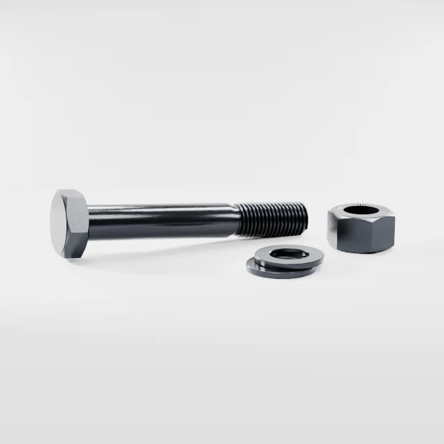 Heavy Hex Bolt Assemblies M30×200 10.9S Alloy Steel Black Oxide, Product rendering