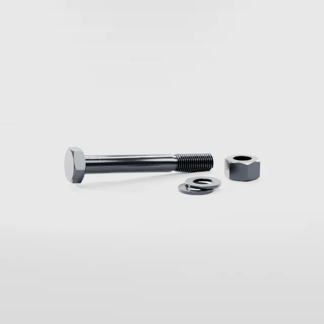 Heavy Hex Bolt Assemblies M30×220 10.9S Alloy Steel Black Oxide, Product rendering