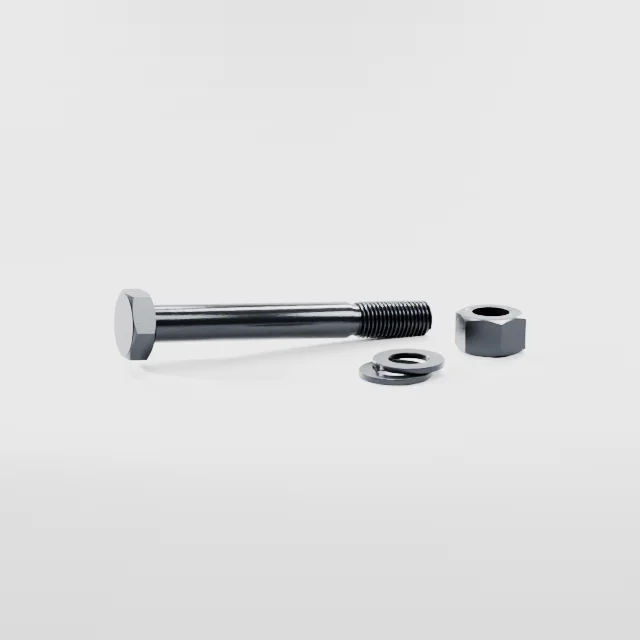 Heavy Hex Bolt Assemblies M30×240 10.9S Alloy Steel Black Oxide, Product rendering