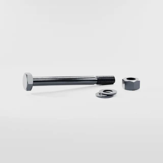 Heavy Hex Bolt Assemblies M30×280 10.9S Alloy Steel Black Oxide, Product rendering