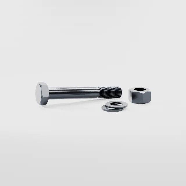 Heavy Hex Bolt Assemblies M33×220 10.9S Alloy Steel Black Oxide, Product rendering