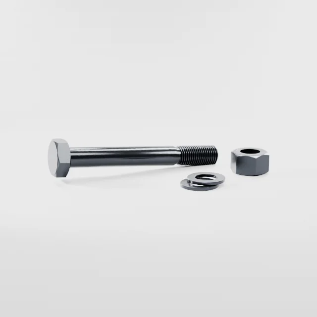 Heavy Hex Bolt Assemblies M33×260 10.9S Alloy Steel Black Oxide, Product rendering
