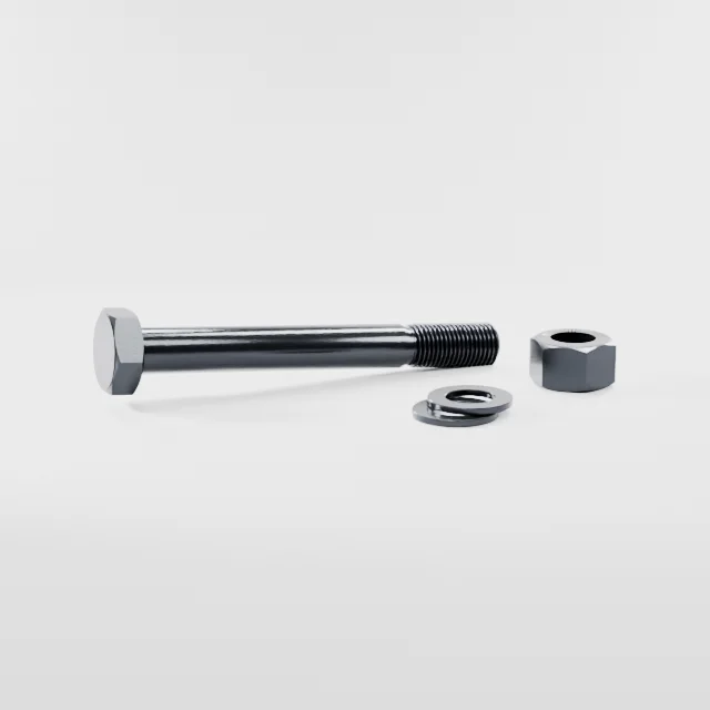 Heavy Hex Bolt Assemblies M33×280 10.9S Alloy Steel Black Oxide, Product rendering