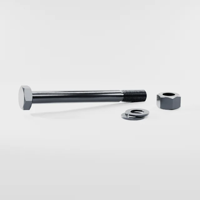 Heavy Hex Bolt Assemblies M33×320 10.9S Alloy Steel Black Oxide, Product rendering