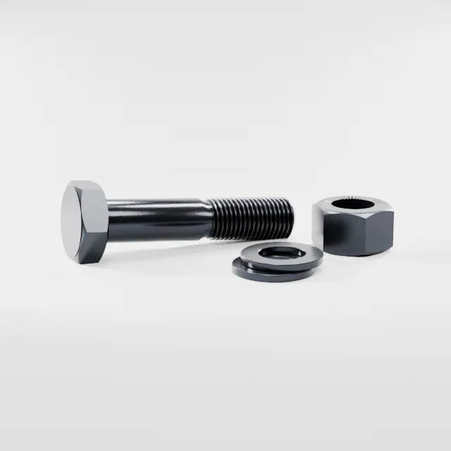 Heavy Hex Bolt Assemblies M36×170 10.9S Alloy Steel Black Oxide, Product rendering
