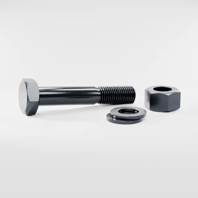 Heavy Hex Bolt Assemblies M36×200 10.9S Alloy Steel Black Oxide, Product rendering