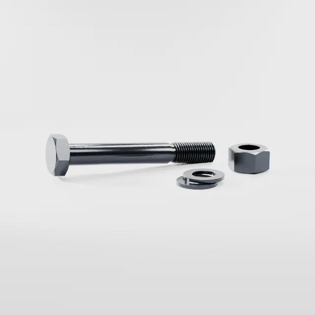 Heavy Hex Bolt Assemblies M36×260 10.9S Alloy Steel Black Oxide, Product rendering