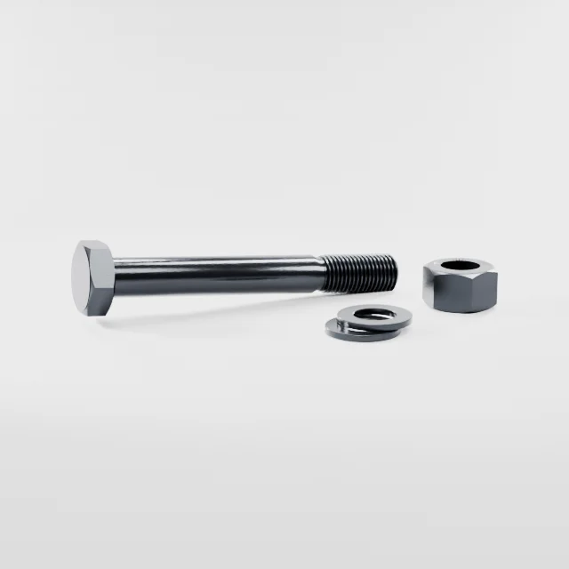 Heavy Hex Bolt Assemblies M36×280 10.9S Alloy Steel Black Oxide, Product rendering