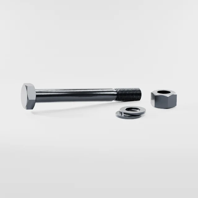 Heavy Hex Bolt Assemblies M36×300 10.9S Alloy Steel Black Oxide, Product rendering