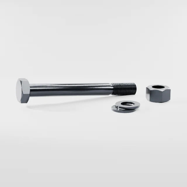 Heavy Hex Bolt Assemblies M36×320 10.9S Alloy Steel Black Oxide, Product rendering