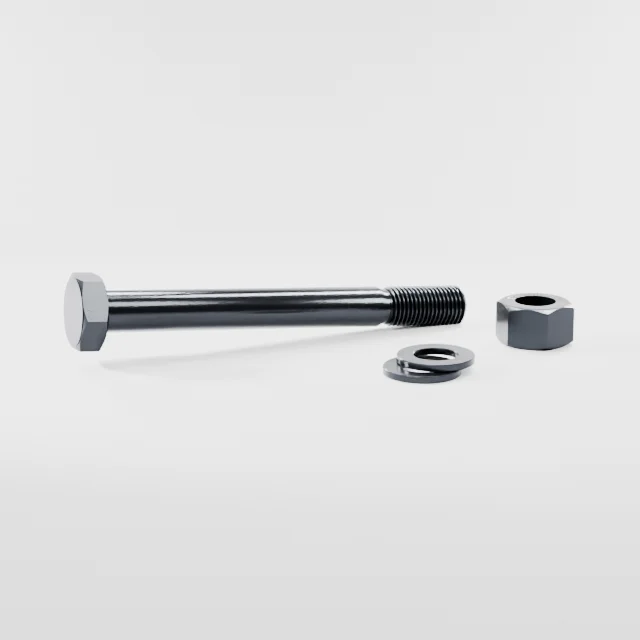 Heavy Hex Bolt Assemblies M36×340 10.9S Alloy Steel Black Oxide, Product rendering