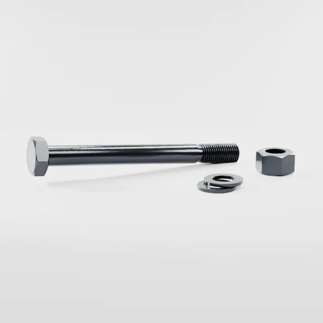 Heavy Hex Bolt Assemblies M36×360 10.9S Alloy Steel Black Oxide, Product rendering