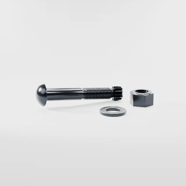 Tension Control Bolts M16×90 10.9S Alloy Steel Black Oxide, Product rendering