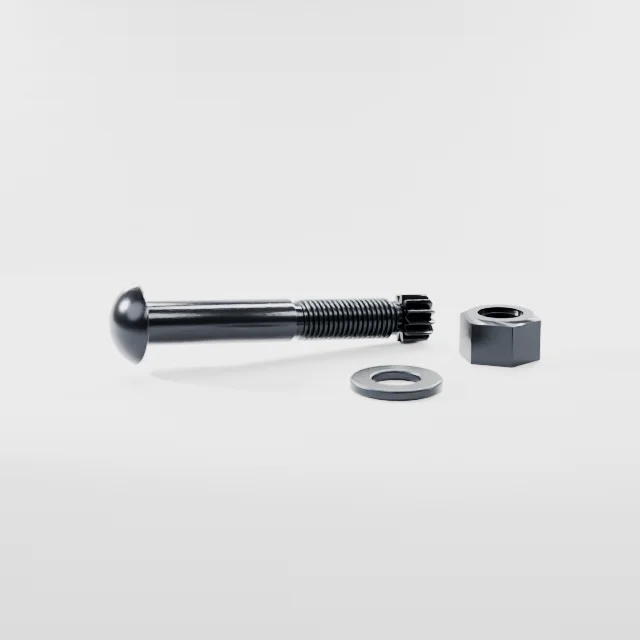 Tension Control Bolts M16×100 10.9S Alloy Steel Black Oxide, Product rendering