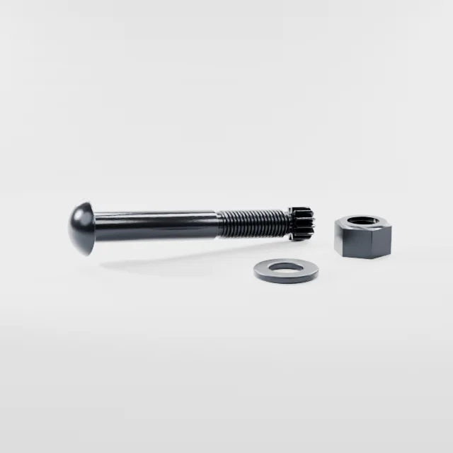 Tension Control Bolts M16×110 10.9S Alloy Steel Black Oxide, Product rendering