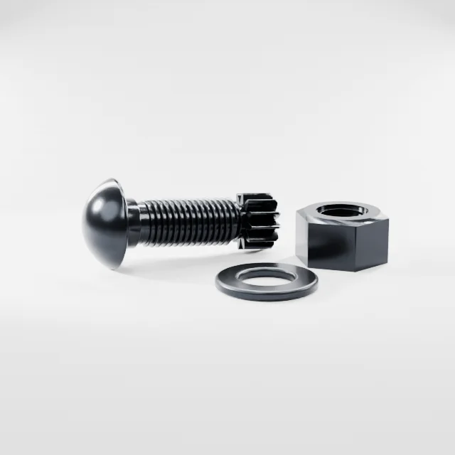 Tension Control Bolts M20×50 10.9S Alloy Steel Black Oxide, Product rendering