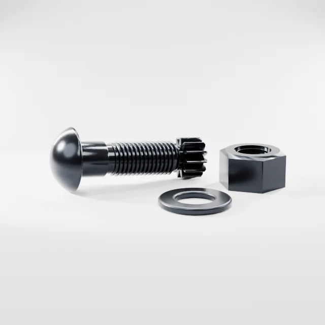 Tension Control Bolts M20×60 10.9S Alloy Steel Black Oxide, Product rendering