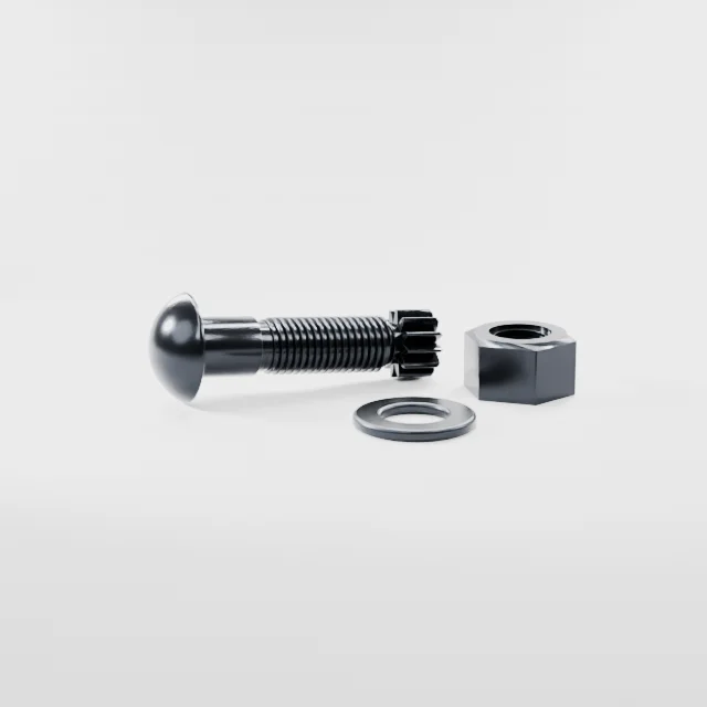 Tension Control Bolts M20×70 10.9S Alloy Steel Black Oxide, Product rendering