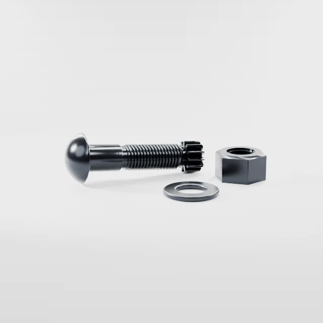 Tension Control Bolts M20×75 10.9S Alloy Steel Black Oxide, Product rendering