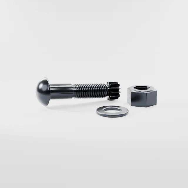 Tension Control Bolts M20×80 10.9S Alloy Steel Black Oxide, Product rendering
