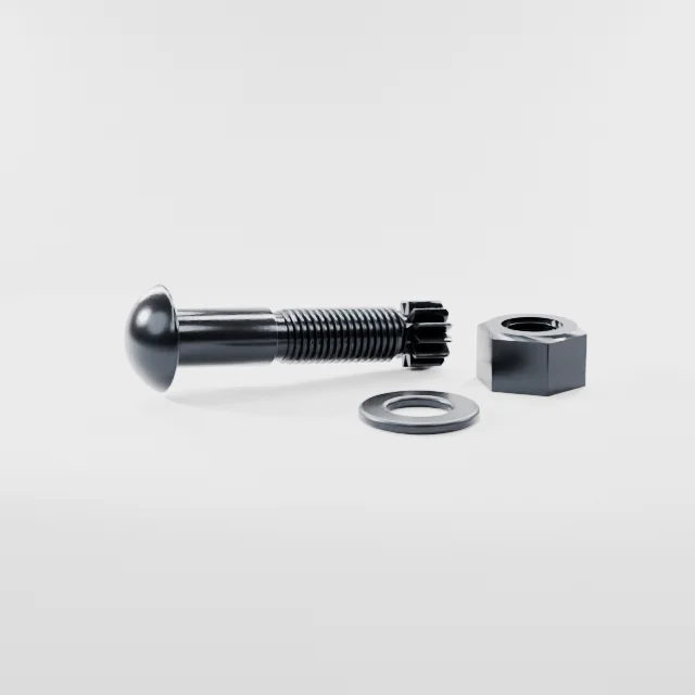 Tension Control Bolts M20×85 10.9S Alloy Steel Black Oxide, Product rendering