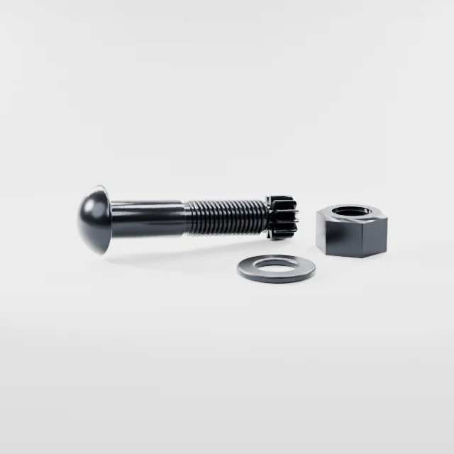 Tension Control Bolts M20×90 10.9S Alloy Steel Black Oxide, Product rendering